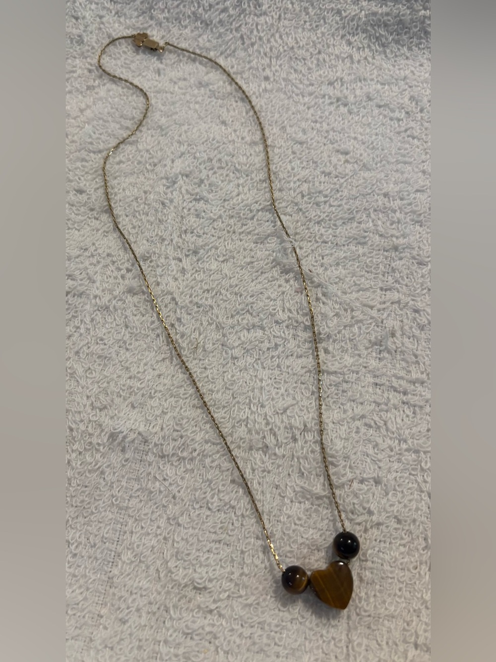 Vintage 1979 Avon 14k Gold-Filled Tiger Eye Pendant Necklace